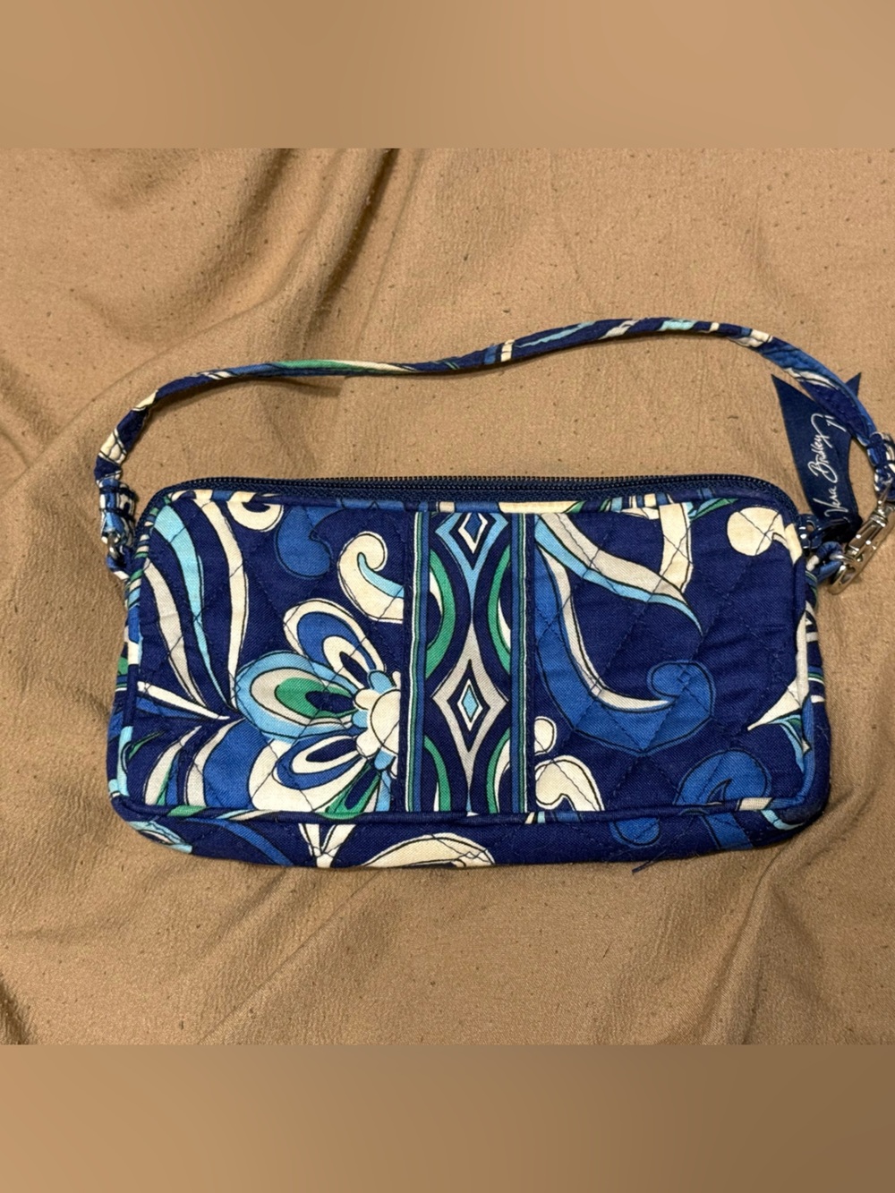 Vera Bradley Navy Blue Floral Quilted Wristlet Wallet and Tote Bag
